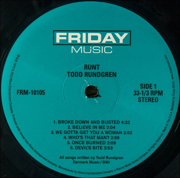 Todd Rundgren : Runt (LP, Album, RE, 180)
