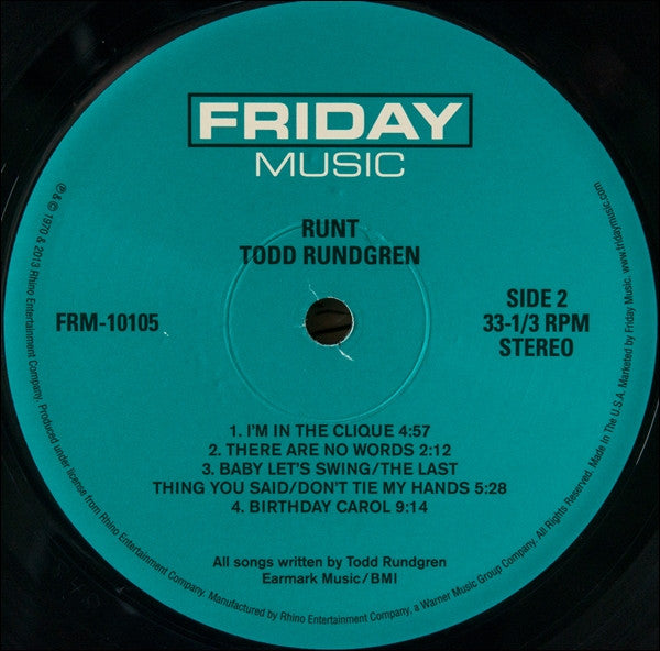 Todd Rundgren : Runt (LP, Album, RE, 180)