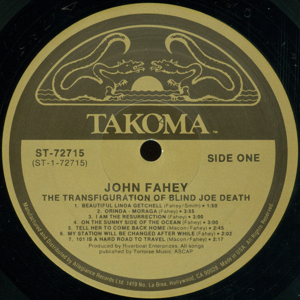 John Fahey : Volume 5 - The Transfiguration Of Blind Joe Death (LP, Album, RE)