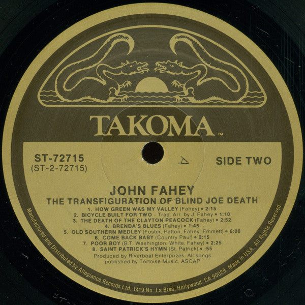 John Fahey : Volume 5 - The Transfiguration Of Blind Joe Death (LP, Album, RE)