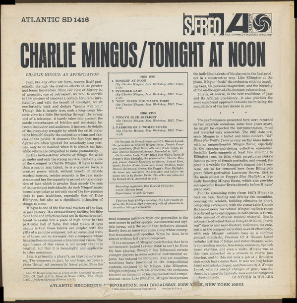 Charles Mingus : Tonight At Noon (LP, Album, RE)