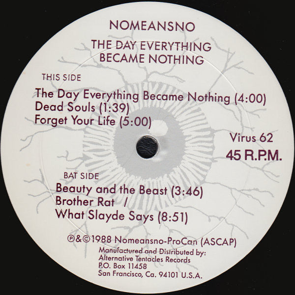 Nomeansno : The Day Everything Became Nothing (12", EP)