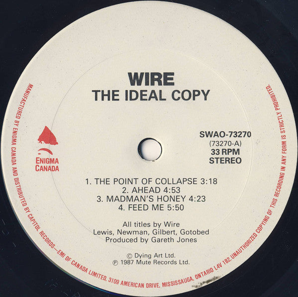Wire : The Ideal Copy (LP, Album, Gat)