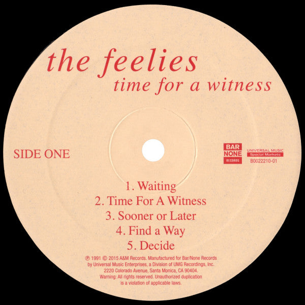 The Feelies : Time For A Witness (LP, Album, RE)