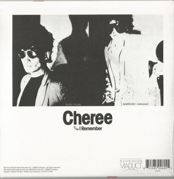 Suicide : Cheree / I Remember (7", Single, Ltd, RE, Red)