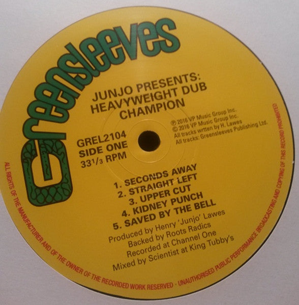 Junjo* : Heavyweight Dub Champion (LP, Album, RE, RM + LP, Comp, RM)