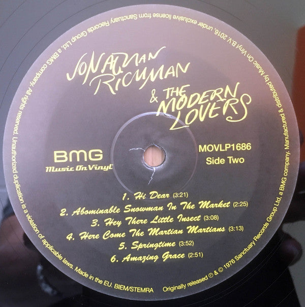 Jonathan Richman & The Modern Lovers : Jonathan Richman & The Modern Lovers (LP, Album, RE)