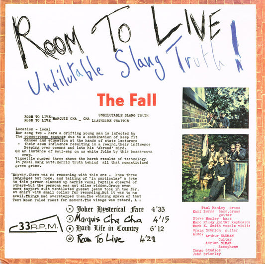 The Fall : Room To Live (LP, Album, RE)