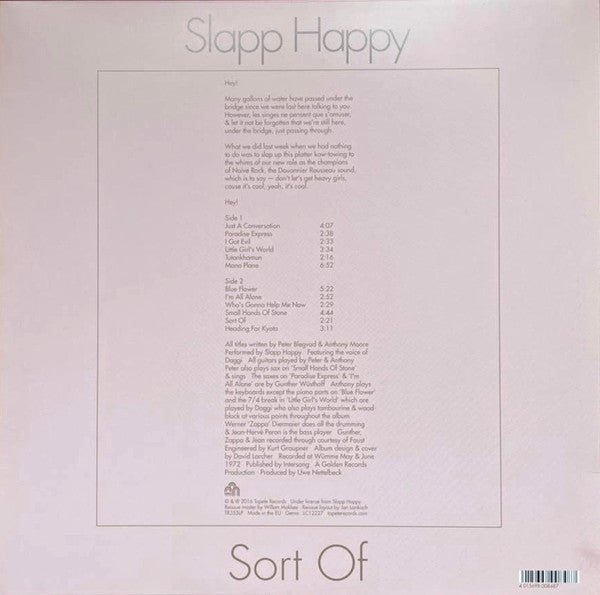 Slapp Happy : Sort Of (LP, Album, RE, 180 + CD, Album, RE + Ltd, RM)