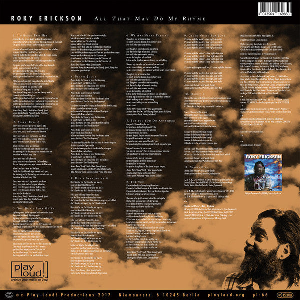 Roky Erickson : All That May Do My Rhyme (LP, Album, RE)