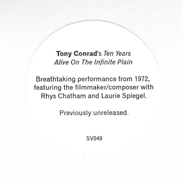 Tony Conrad : Ten Years Alive On The Infinite Plain (2xLP, Album)