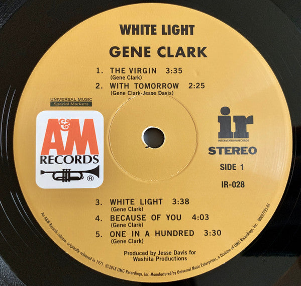 Gene Clark : White Light (LP, Album, RE, RM, 180)
