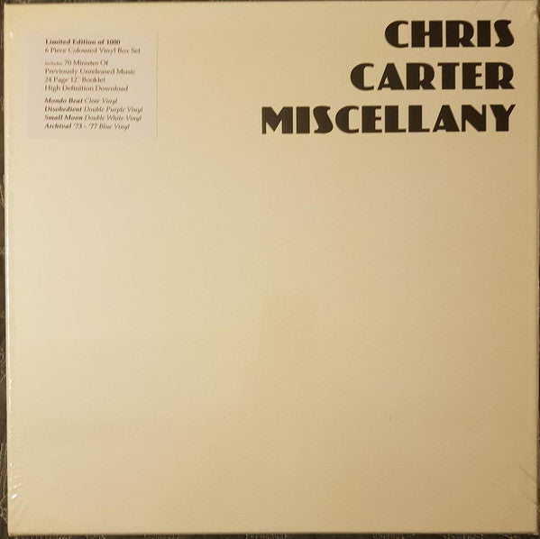 Chris Carter (2) : Miscellany (Box, Comp, Ltd + LP, Album, RE, Cle + 2xLP, Album,)