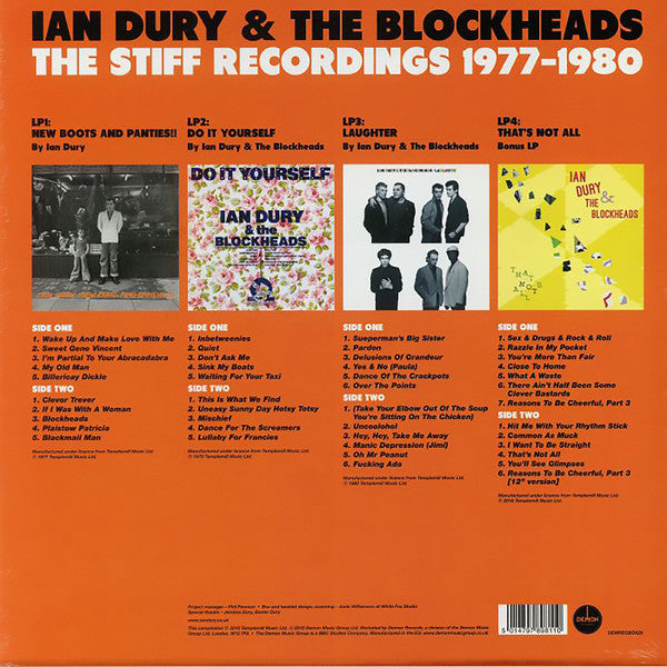 Ian Dury And The Blockheads : The Stiff Recordings 1977 – 1980 (Box, Comp, Ltd + LP, Album, RE, 180 + LP, Album, R)