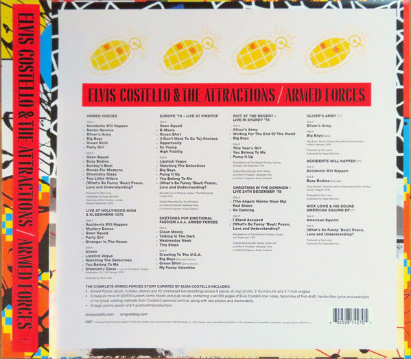 Elvis Costello And The Attractions* : Armed Forces (LP, Album, RE, Oli + LP, Blu + LP, Pin + 10", Comp)