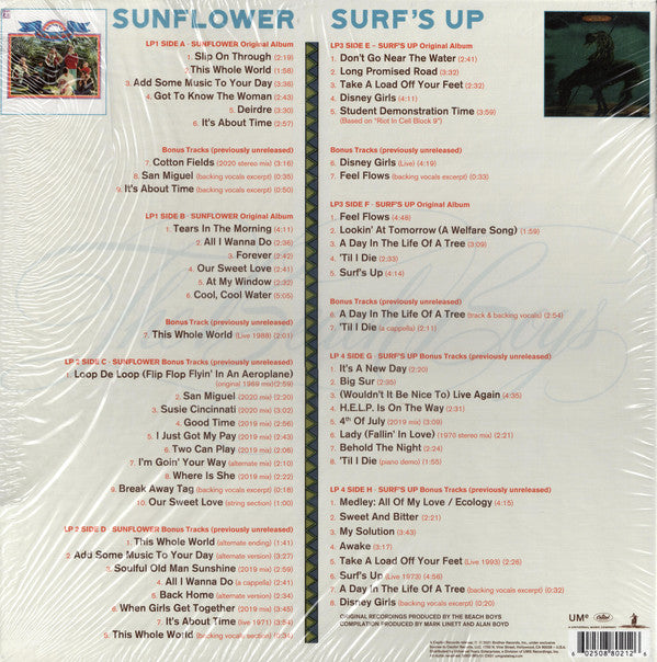 The Beach Boys : Feel Flows (The Sunflower & Surf's Up Sessions 1969-1971) (LP, Album, RE, RM + LP, Album, RE, RM + LP + LP + )