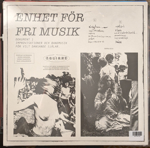 Enhet För Fri Musik : Dokument 1: Improvisationer Och Bandmusik För Vilt Dansande Själar (LP, Album, Ltd, RE)