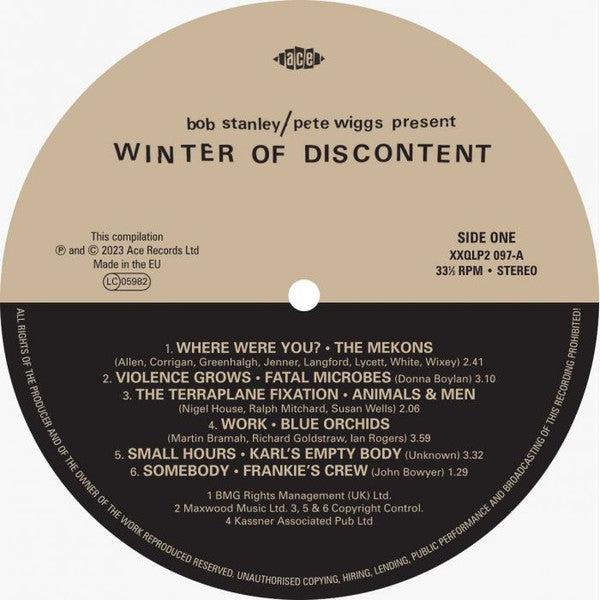 Bob Stanley / Pete Wiggs : Winter Of Discontent  (2xLP, Comp)