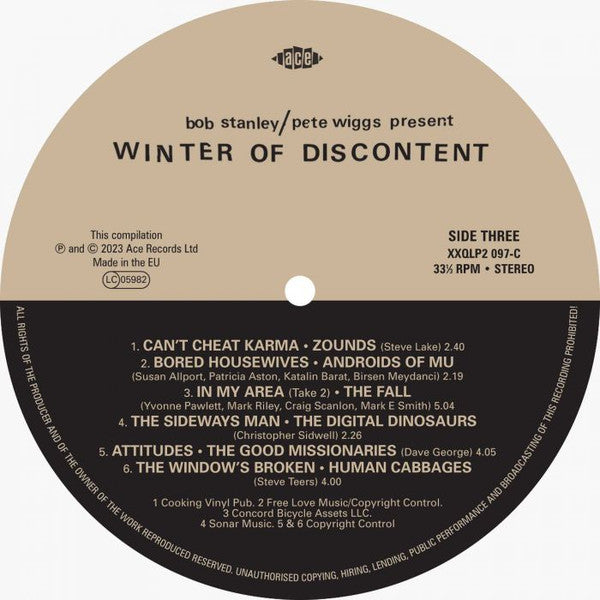 Bob Stanley / Pete Wiggs : Winter Of Discontent  (2xLP, Comp)