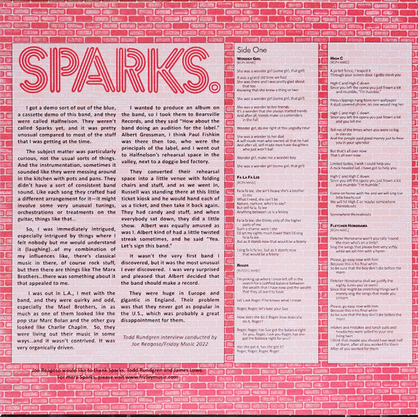 Sparks : Sparks (LP, Album, RSD, RE, Red)