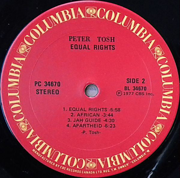 Peter Tosh : Equal Rights (LP, Album)