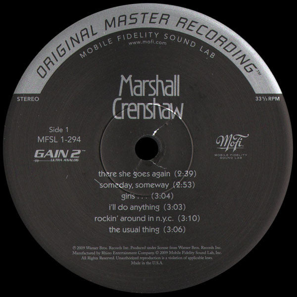 Marshall Crenshaw : Marshall Crenshaw (LP, Ltd, Num, RE, RM, S/Edition, 180)