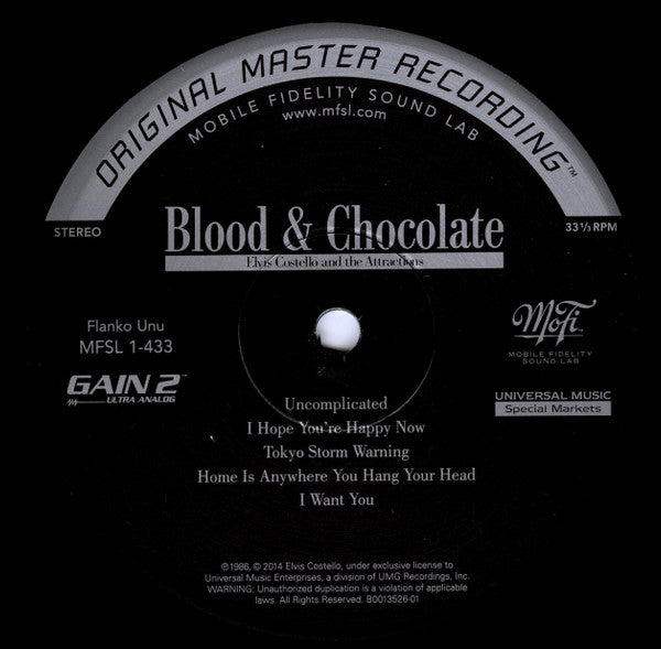 Elvis Costello And The Attractions* : Blood & Chocolate (LP, Album, Ltd, Num, RM, 180)