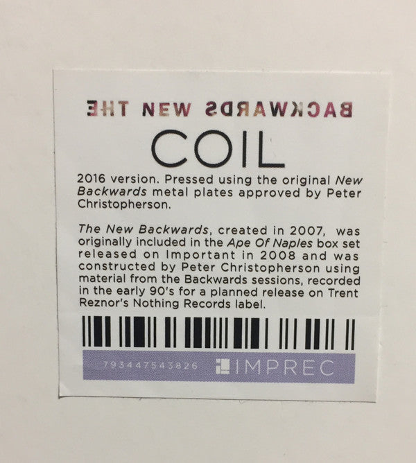 Coil : The New Backwards  (LP, Album, RE)